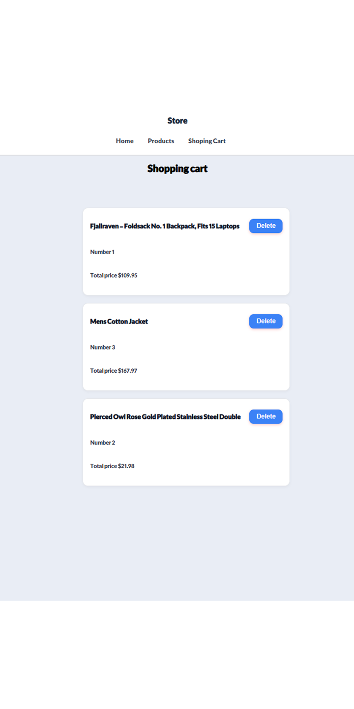 Fake Store Project mobile 3
