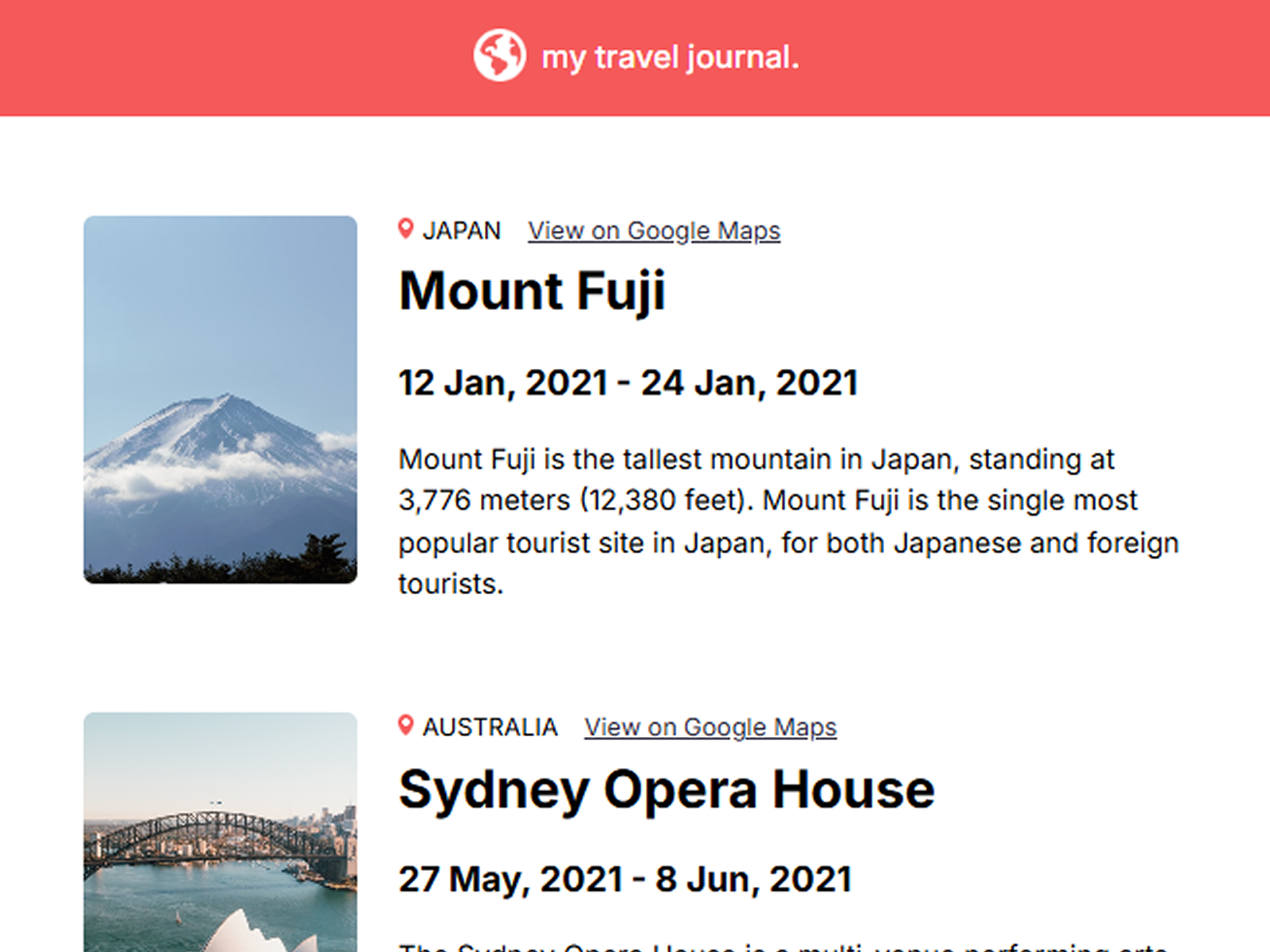 Travel Journal